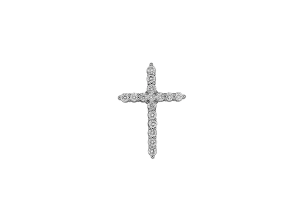 14K White Gold Cross Diamond Charm (.90ct)