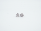 Diamond Crown Top Stud Earrings  (.50 ctw) in 14K White Gold