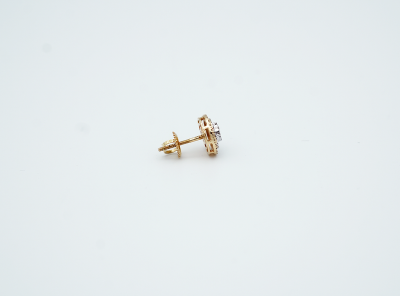 Diamond Stud Earrings (.75 ctw) in 14K Two-Tone Gold