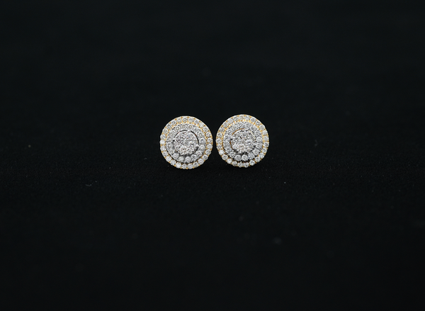 Diamond Stud Earrings (.75 ctw) in 14K Two-Tone Gold