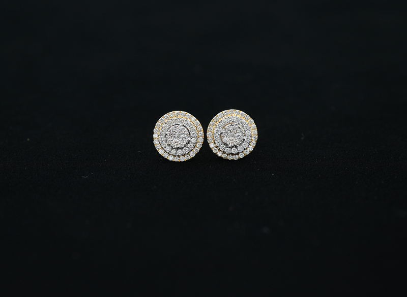 Diamond Stud Earrings (.63 ctw) in 14K Two-Tone Gold