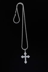 14K White Gold Cross Diamond Charm (1.74ct)