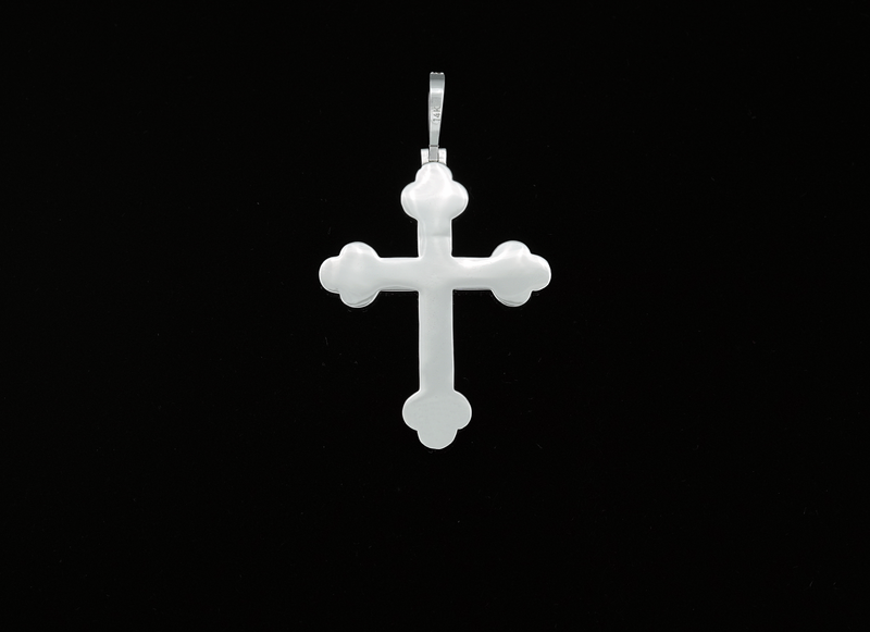 14K White Gold Cross Diamond Charm (1.74ct)