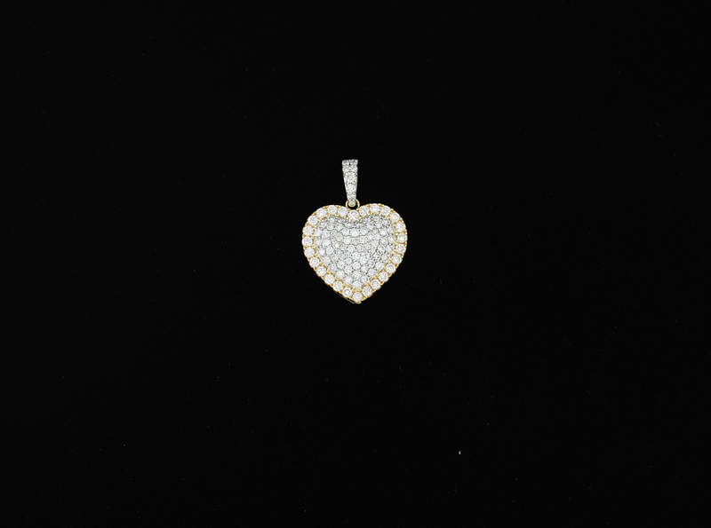 10K Two-Tone Gold Heart Diamond Pendant (1.38ct)