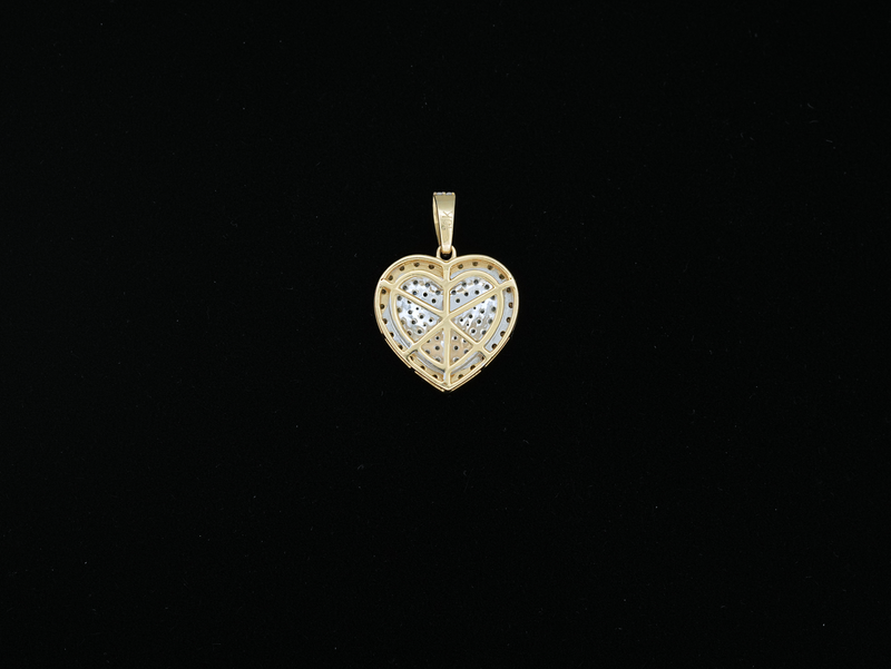 10K Two-Tone Gold Heart Diamond Pendant (1.38ct)