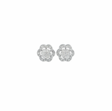 Diamond Flower Stud Earrings (.27 ctw) in 10K White Gold