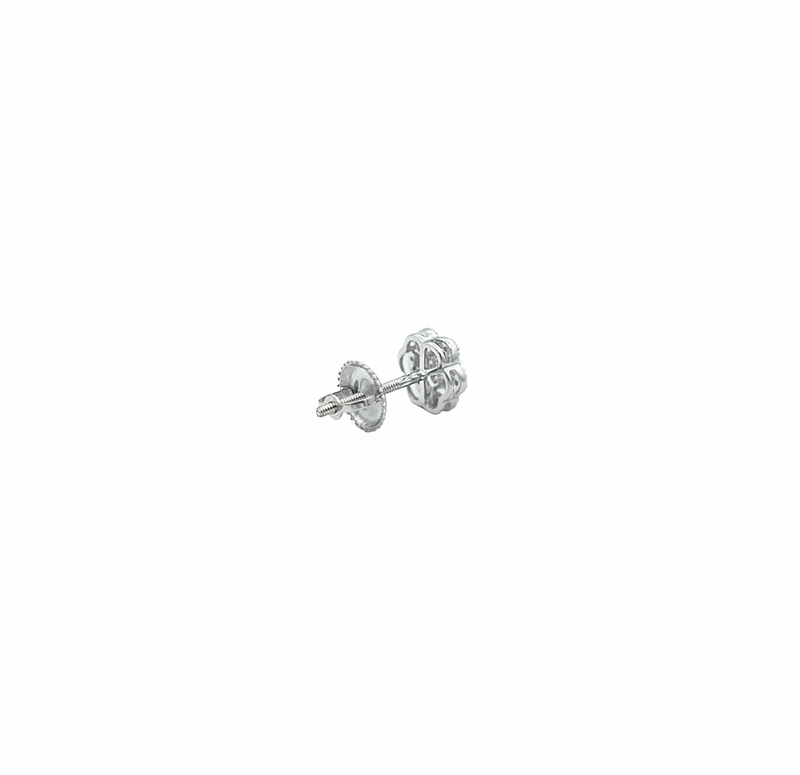 Diamond Flower Stud Earrings (.27 ctw) in 10K White Gold