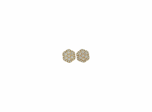 Diamond Earrings (.38 ct. t.w.) Round Cluster Stud in 14K Gold