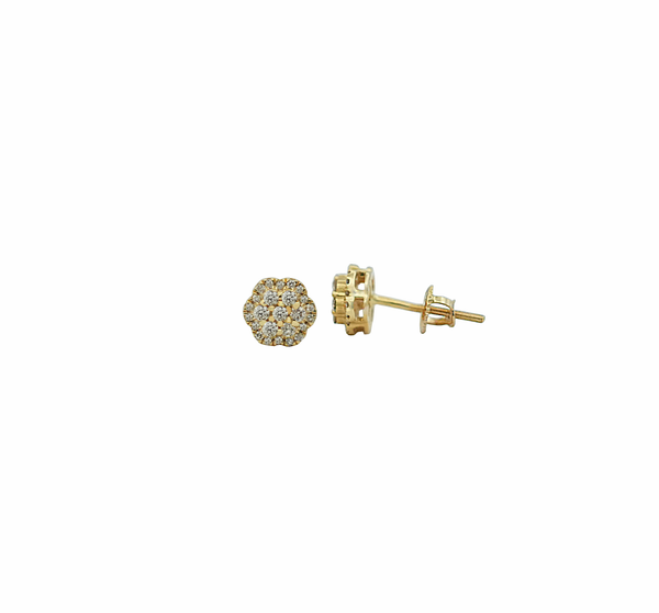 Diamond Earrings (.38 ct. t.w.) Round Cluster Stud in 14K Gold