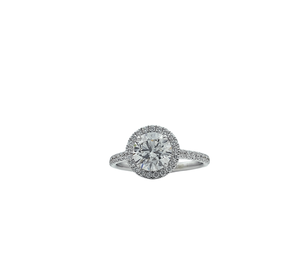 Lab Grown Diamond in 14K Gold Halo Engagement Ladies Ring (2.09 CTW LB)