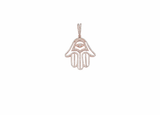 14K Rose Gold Diamond Hamsa Pendant (0.65 Ct)