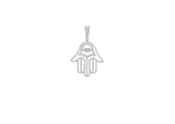 14K White Gold Diamond Hamsa Pendant (0.65 Ct)