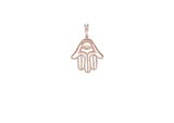 14K Rose Gold Diamond Hamsa Pendant (0.65 Ct)