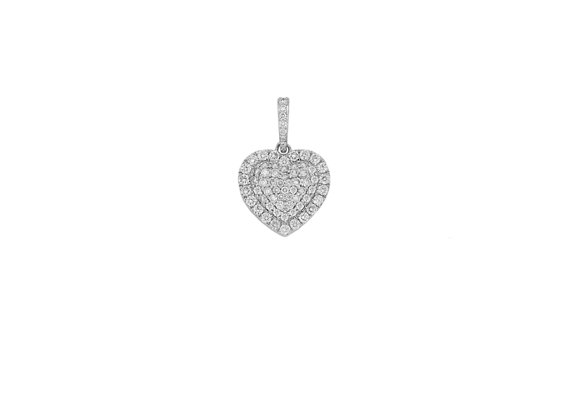 10K White Gold Heart Diamond Pendant (0.66ct)