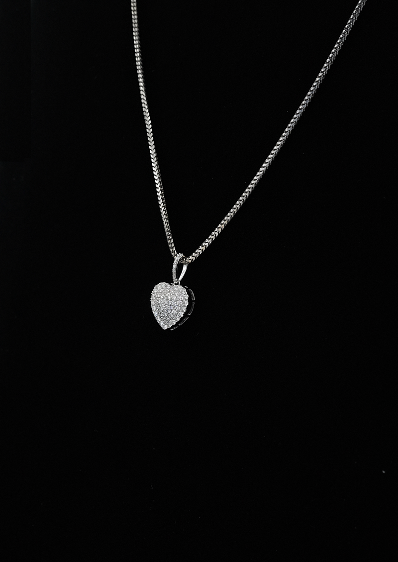 10K White Gold Heart Diamond Pendant (0.66ct)