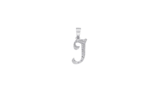 10K White Gold 'I' Initial Custom Diamond Pendant (.20 ct t.w)