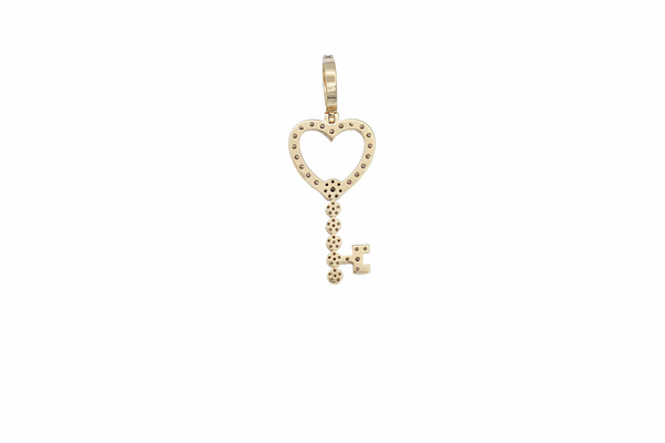 14K Two-Tone Gold Key To My Heart Diamond Charm (0.78ct)