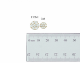 Lab-Grown Diamond Flower Cluster Earrings - 2.25 or 1 Carat t.w in 14K Yellow Gold