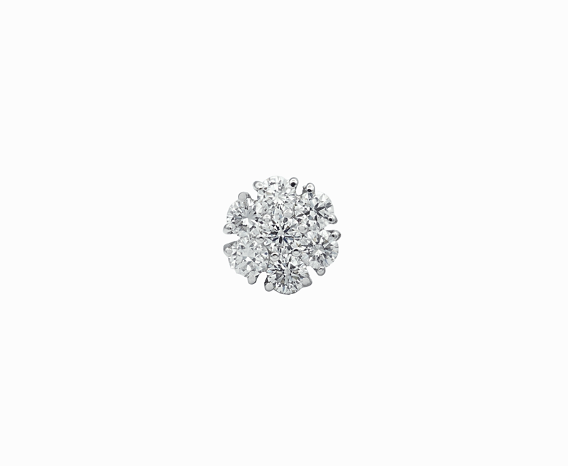 Lab-Grown Diamond Flower Cluster Earrings - 1.4 Carat t.w in 14K White Gold