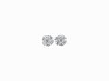 Lab-Grown Diamond Flower Cluster Earrings - 1.4 Carat t.w in 14K White Gold