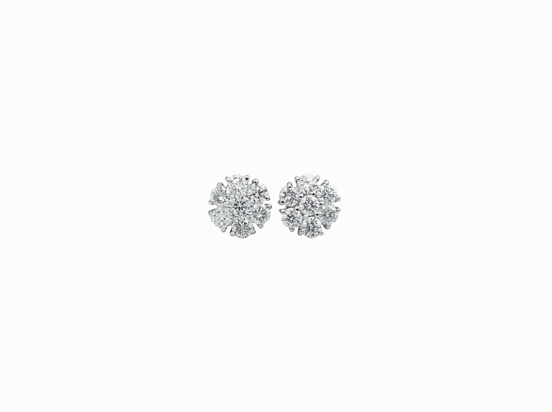 Lab-Grown Diamonds Flower Cluster Earrings in 14K Gold - 0.80, 1.8, 2.8 (CTW LB)