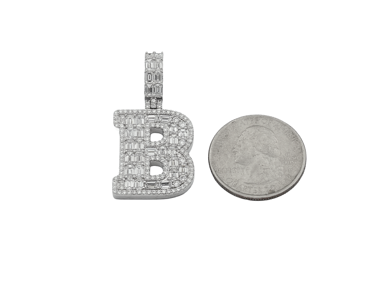 Lab Grown Diamond Initial Charm in 14K & 10K White Gold