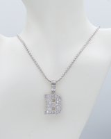 Lab Grown Diamond Initial Charm in 14K & 10K White Gold
