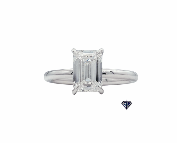 Lab Grown Emerald-Cut Diamond Engagement Ring (2.10CTW LB) in 14K Gold