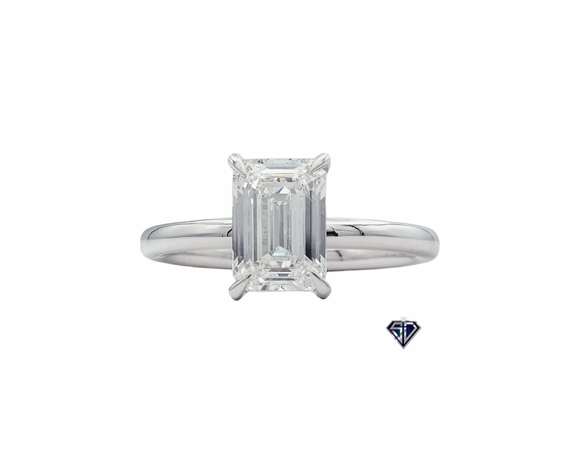 Lab Grown Emerald-Cut Diamond Engagement Ring (2.10CTW LB) in 14K Gold