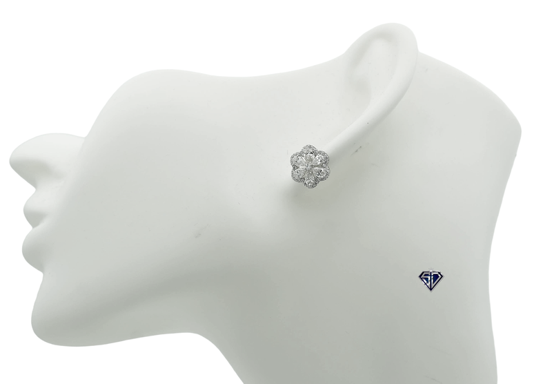 Lab-Grown Diamonds Floral Stud Earrings - 1.53 (CTW LB) in 14K Yellow Gold