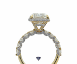 Lab Grown Cushion-Cut Diamond Engagement Ring (6.90CTW LB) in 14K Gold