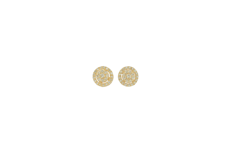 Diamond Flower Stud Earrings (.23 ctw) in 14K Yellow Gold