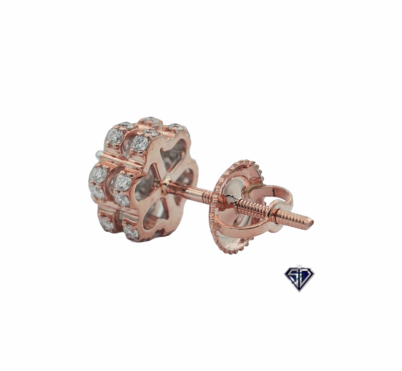Lab-Grown Diamonds Cluster Stud Earrings - 1.27 (CTW LB) in 14K Gold