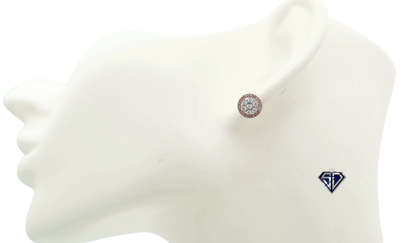 Diamond Crown Cluster Stud Earrings (.22 C.T.W) in 10K Gold