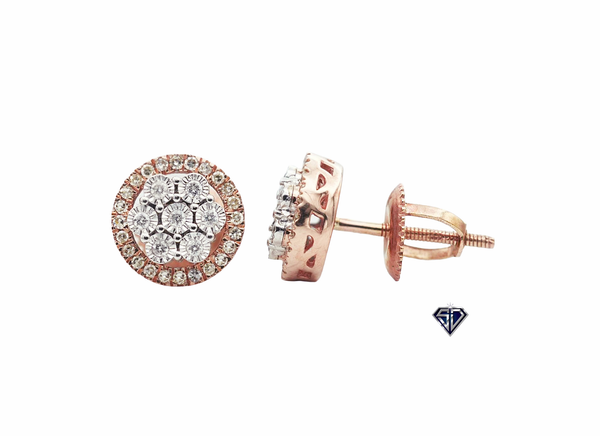 Diamond Crown Cluster Stud Earrings (.22 C.T.W) in 10K Gold