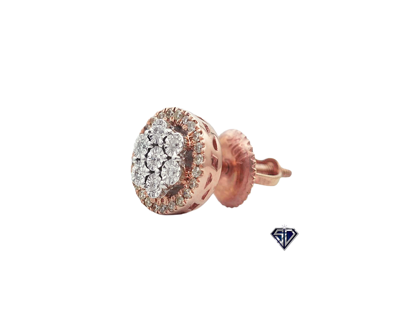 Diamond Crown Cluster Stud Earrings (.22 C.T.W) in 10K Gold