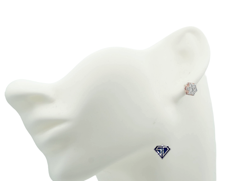 Lab-Grown Diamonds Cluster Stud Earrings - 1.27 (CTW LB) in 14K Gold