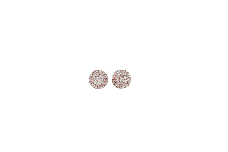 Diamond Flower Stud Earrings (.31 ctw) in 14K Rose Gold