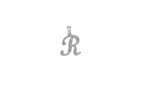 10K White Gold 'R' Script Initial Diamond Pendant (.20 ct t.w)