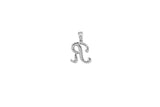 10K White Gold 'R' Script Initial Diamond Pendant (.20 ct t.w)