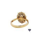 Lab Grown Oval Cut Floral Diamond Engagement Ring (2.55 CTW LB) in 14K Gold