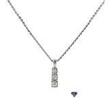 Vertical Diamond Pendant set + cable chain (.40 CTW) in 14K Gold
