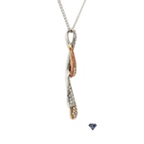 Three-Color Diamond Drip Pendant Necklace (.70 CTW) in 14K Yellow White Rose Gold
