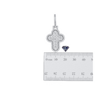 10K White or Yellow Gold Cross Crown Top Diamond Pendant (0.44 ct)