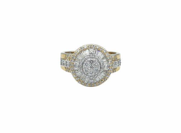 10K Yellow Gold Round/Baguette Diamond Band (1.25 ctw)