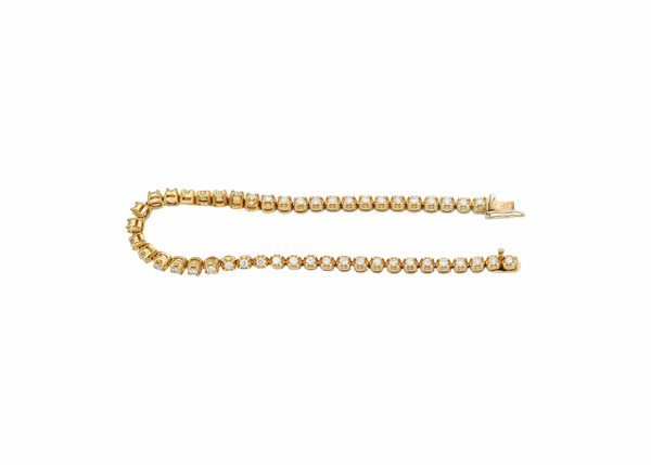 Diamond High Top Tennis Bracelet in 14K Yellow Gold (1.70ct t.w)