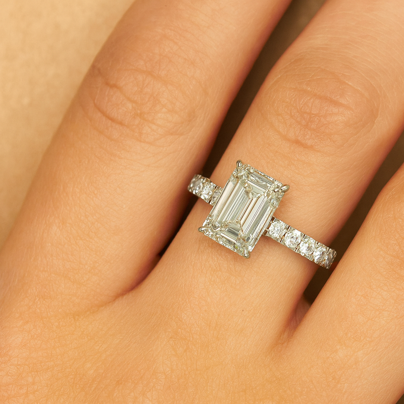 Lab Grown Cushion Cut Diamond Engagement Ring (4.99 CTW LB) in 14K Gold