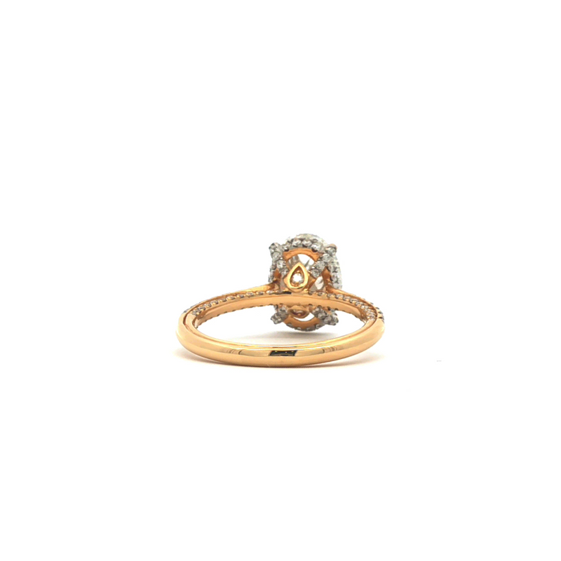 Lab Grown Oval Cut Diamond Engagement Ring (3.95 CTW LB) in 14K Gold