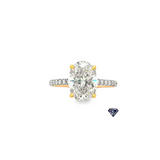 Lab Grown Oval Cut Diamond Engagement Ring (3.95 CTW LB) in 14K Gold