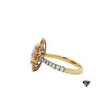 Lab Grown Oval Cut Floral Diamond Engagement Ring (2.55 CTW LB) in 14K Gold